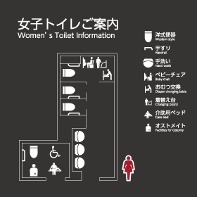 艇庫棟A 1F女子トイレの見取図